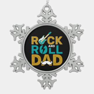 Ornement Flocon De Neige Cadeaux papa | Rock And Roll Papa