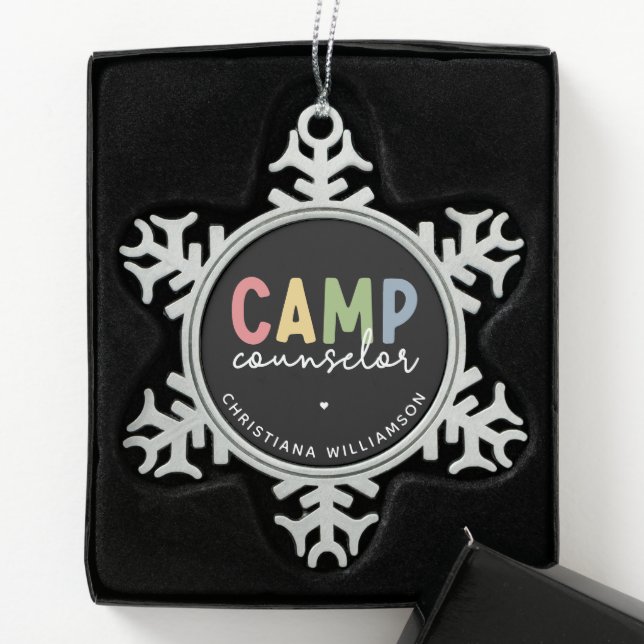 Ornement Flocon De Neige Cadeaux personnalisés de conseillers de camp (Boîte)