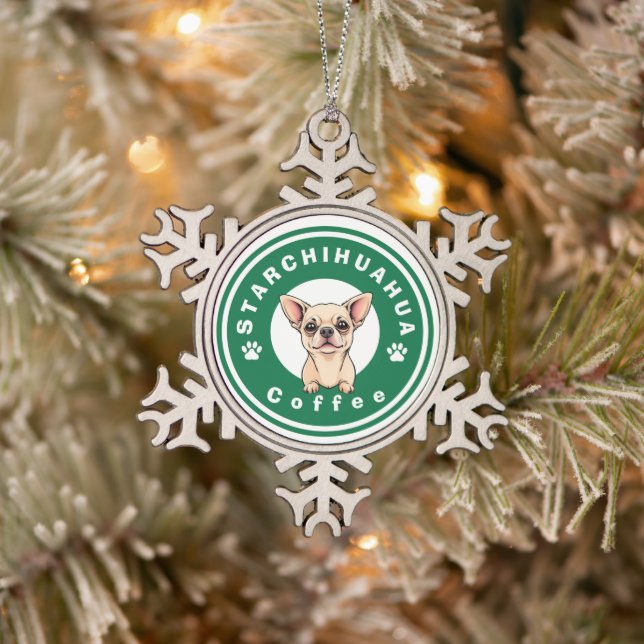 Ornement Flocon De Neige Café StarChihuahua (Arbre)