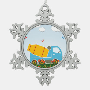 Ornement Flocon De Neige Camion de mélangeur de ciment