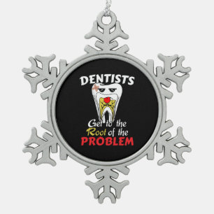 Ornement Flocon De Neige Canal radiculaire chez le dentiste - Blague drôle 