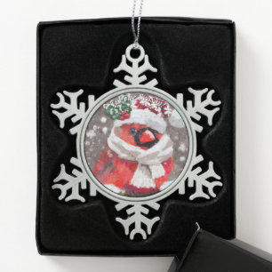 Ornement Flocon De Neige Cardinal Bird Scarf Casquette neige Noël saisonnie