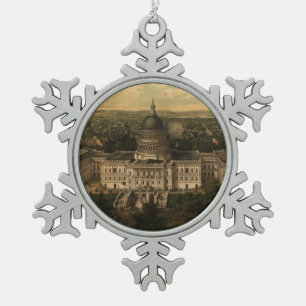 Ornement Flocon De Neige Carte imagée vintage de DC de Washington (1857)