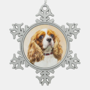 Ornement Flocon De Neige Cavalier King Charles Spaniel Peinture originale
