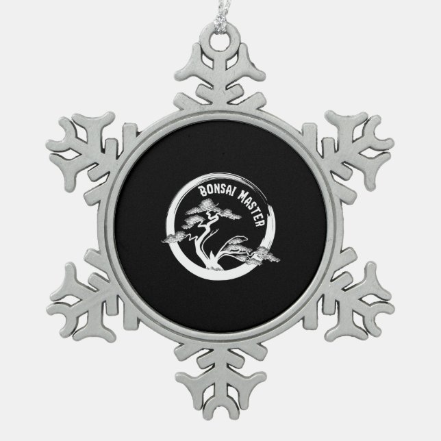 Ornement Flocon De Neige Cercle d'art de bonsaï japonais (Devant)