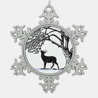 Ornement Flocon De Neige Cerf en neige