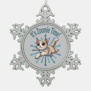 Ornement Flocon De Neige C'est le chat bicolore bronzé de Zoomie Time