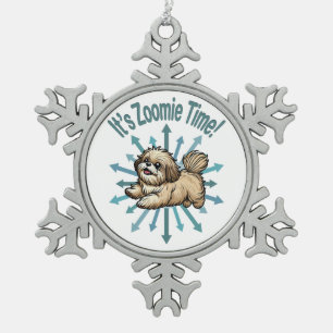 Ornement Flocon De Neige C'est le moment Zoomie Shih Tzu