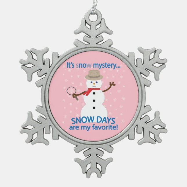 Ornement Flocon De Neige C'est NOw Mystery Detective Snowman Pink (Devant)