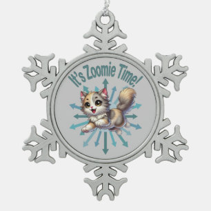 Ornement Flocon De Neige C'est Zoomie Time Cute Tricolor Cat