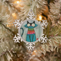 Chat en pull de Noël fantaisiste