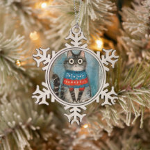 Chat en pull de Noël moche fantaisiste