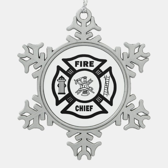 Ornement Flocon De Neige Chef des pompiers (Devant)