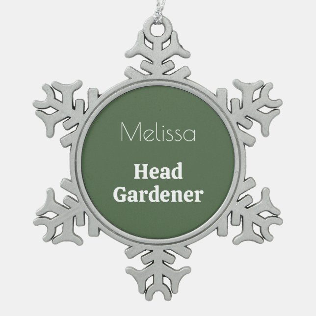 Ornement Flocon De Neige Chef Gardener Personnalisé Nouveauté Jardin Thème (Devant)