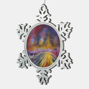 Ornement Flocon De Neige Chemin pourpre
