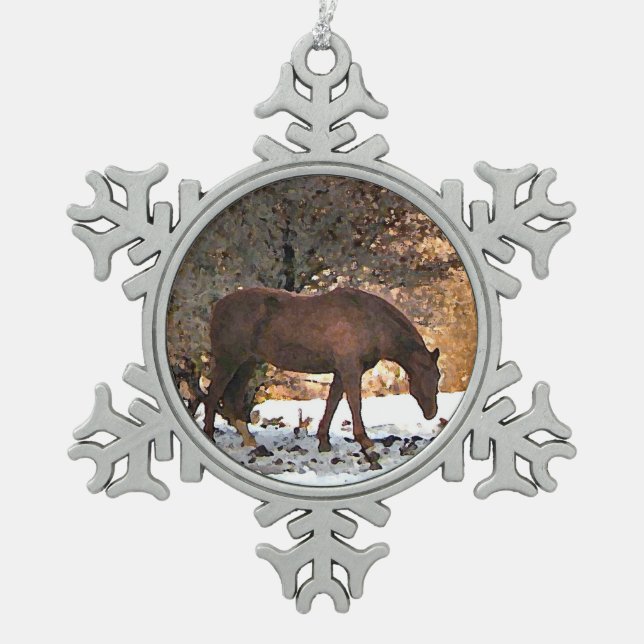 Ornement Flocon De Neige Cheval (Devant)