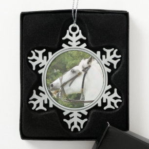 ORNEMENT FLOCON DE NEIGE CHEVAL BLANC