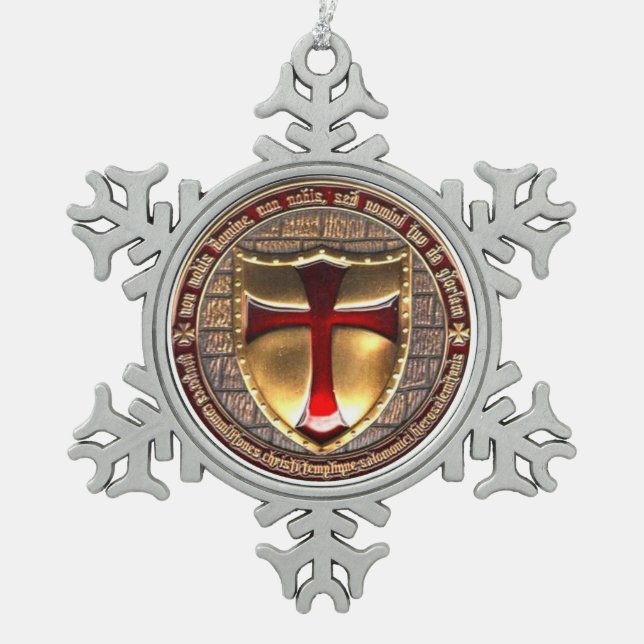 ORNEMENT FLOCON DE NEIGE CHEVALIERS TEMPLAR (Devant)