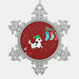 Ornement Flocon De Neige Chien plein Noël