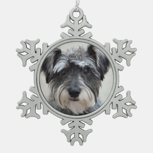 Ornement Flocon De Neige Chien Schnauzer (Devant)