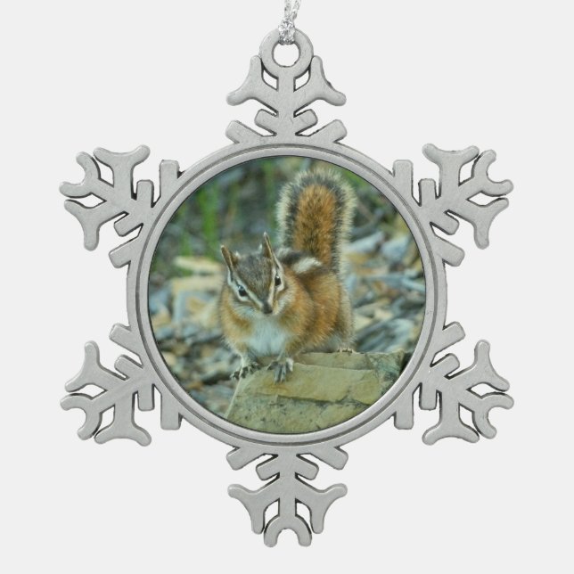 Ornement Flocon De Neige Chipmunk dans le parc national des Glaciers (Devant)