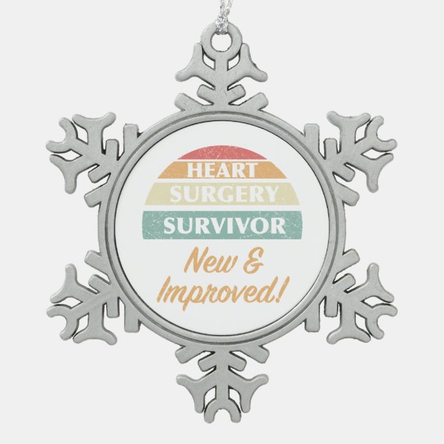 Ornement Flocon De Neige Chirurgie cardiaque Survivor Humour (Devant)