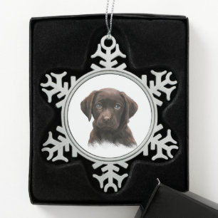 Ornement Flocon De Neige Chocolate Labrador Dog