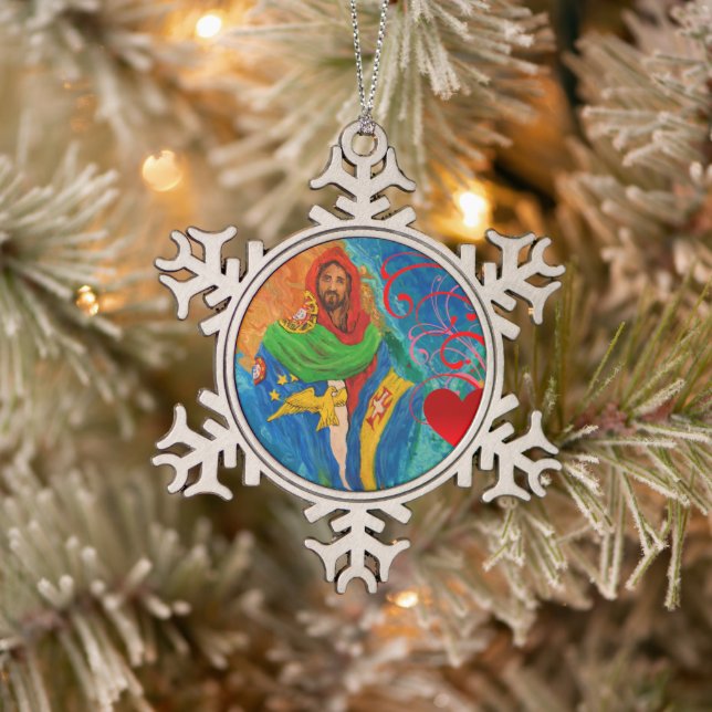 Ornement Flocon De Neige Christ pour le Portugal (Arbre)
