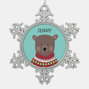Ornement Flocon De Neige Christmas Bear