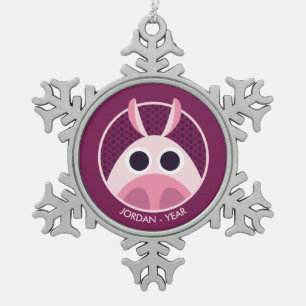 Ornement Flocon De Neige Circonspect le porc