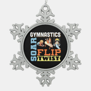 Ornement Flocon De Neige Citation Gymnastique Garçons - Tourner Tourner