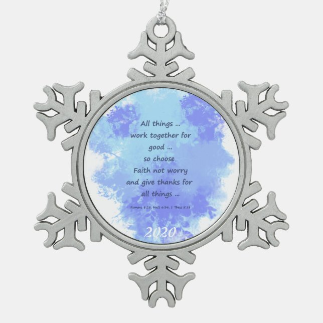 Ornement Flocon De Neige Citations bibliques inspirantes (Devant)