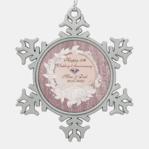Ornement Flocon De Neige Citrouille en or rose diamant 10e anniversaire de