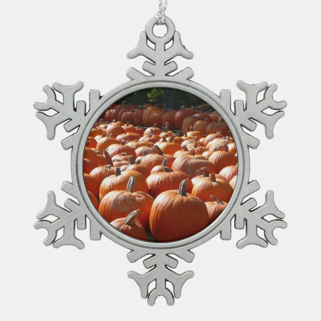 Ornement Flocon De Neige Citrouille Patch Automne Harvest Photographie (Devant)