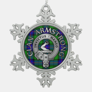 Ornement Flocon De Neige Clan Armstrong Crest & Tartan