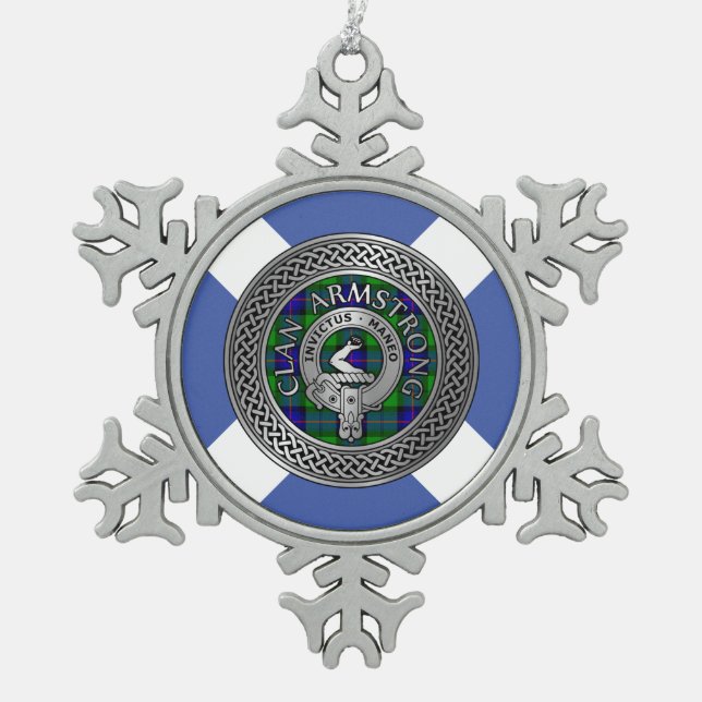 Ornement Flocon De Neige Clan Armstrong Crest & Tartan Knot (Devant)