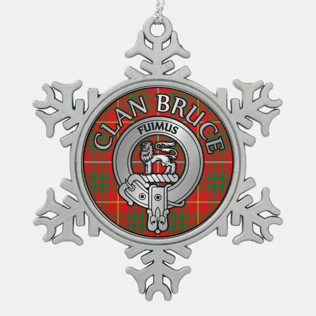Ornement Flocon De Neige Clan Bruce Crest & Tartan (Devant)