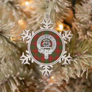 Ornement Flocon De Neige Clan Cameron Crest & Tartan