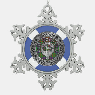 Ornement Flocon De Neige Clan Cochrane Crest & Tartan Knot