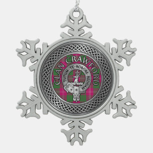Ornement Flocon De Neige Clan Crawford Crest & Tartan Knot