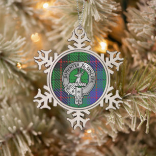Ornement Flocon De Neige Clan Davidson Crest & Tartan