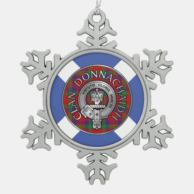Ornement Flocon De Neige Clan Donnachaidh | Robertson Crest & Tartan (Devant)