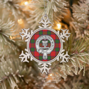 Ornement Flocon De Neige Clan Donnachaidh (Robertson) Crest & Tartan