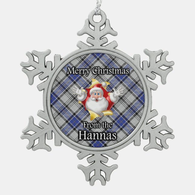 Ornement Flocon De Neige Clan écossais Hannay Hanna Tartan Christmas (Devant)