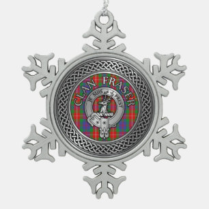 Ornement Flocon De Neige Clan Fraser Crest & Tartan Knot