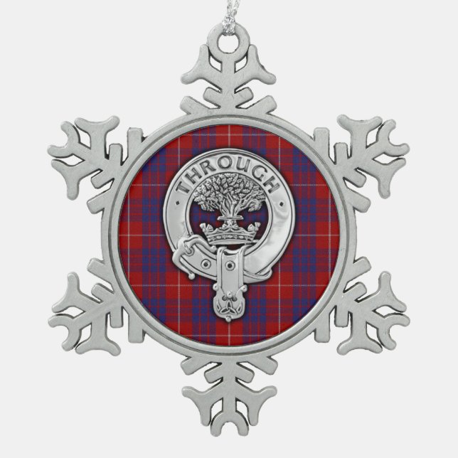 Ornement Flocon De Neige Clan Hamilton Crest & Tartan (Devant)