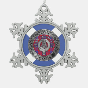 Ornement Flocon De Neige Clan Hamilton Crest & Tartan Knot