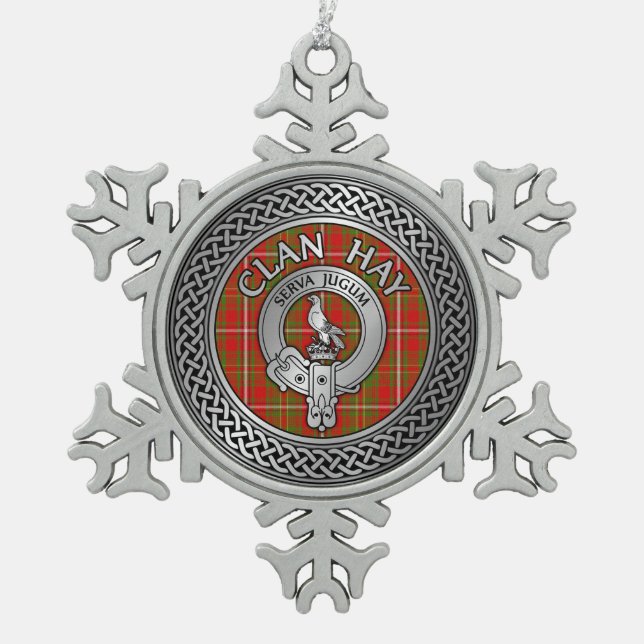 Ornement Flocon De Neige Clan Hay Crest & Tartan (Devant)