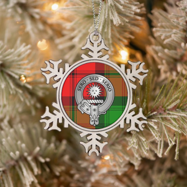 Ornement Flocon De Neige Clan Kerr Crest & Tartan (Arbre)