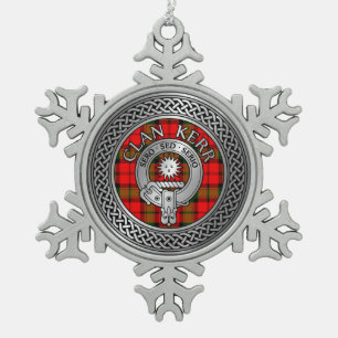Ornement Flocon De Neige Clan Kerr Crest & Tartan Knot